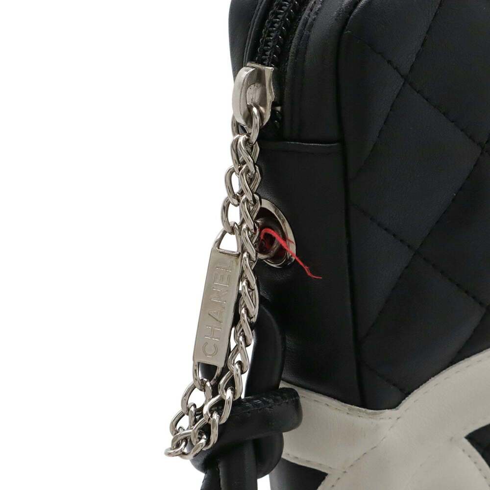CHANEL Black Leather Logo Pochette Shoulder Bag - Picture 5 of 10